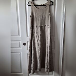 7 Agosto S Linen Sleeveless Prairie Maxi Dress Grunge‎ Homemaker Open Knit Top